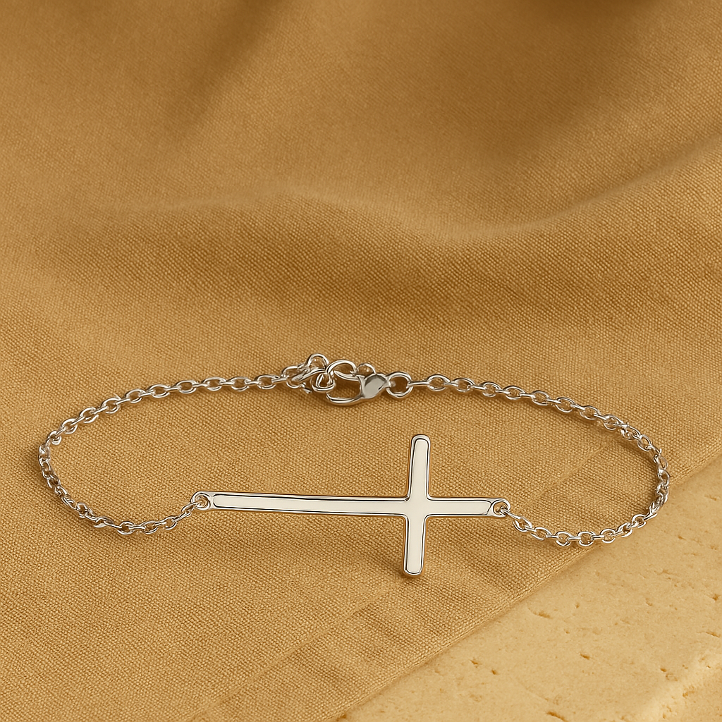 Pulsera de Plata con Cruz