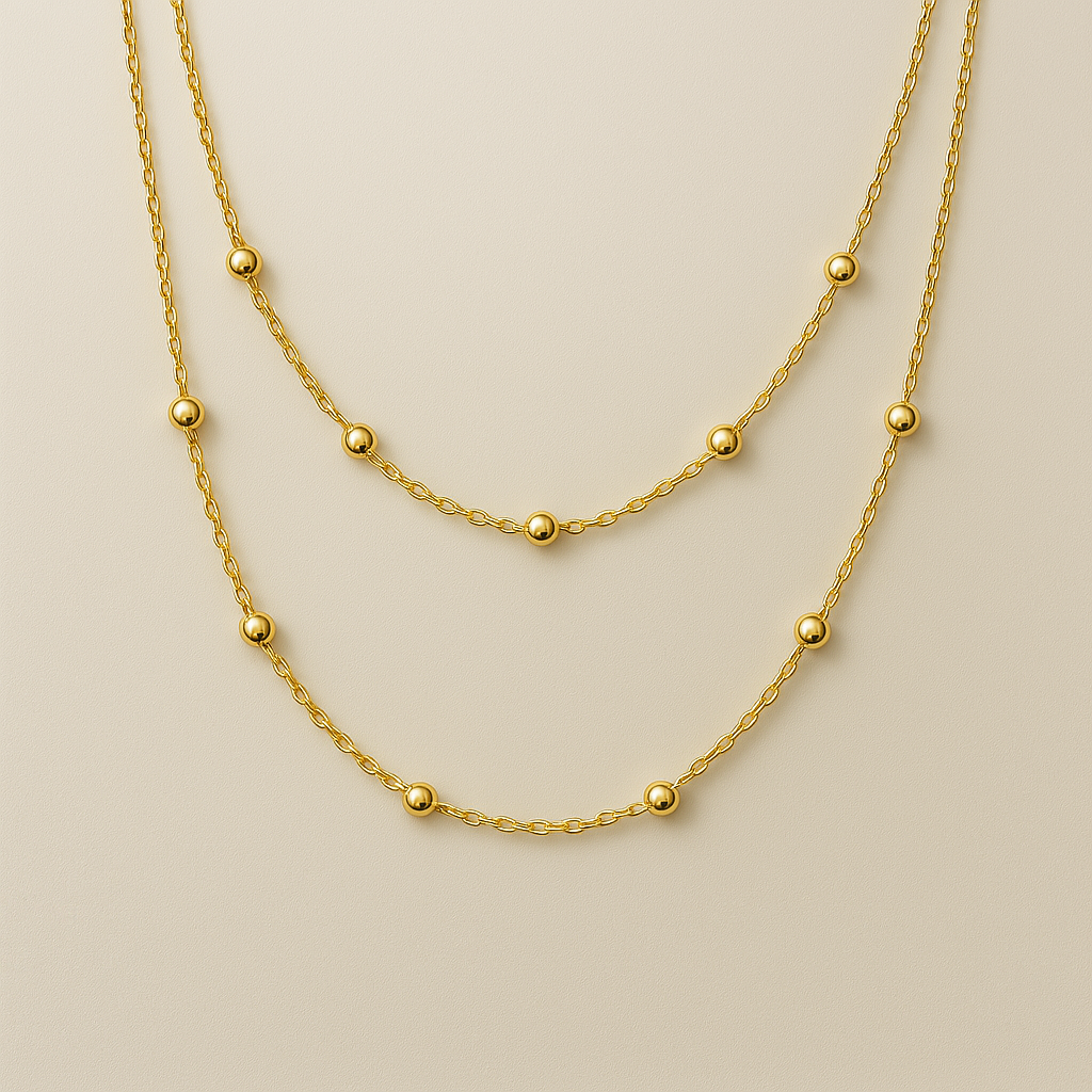 Detalles que Iluminan: Collar de Cadena con Pequeñas Esferas