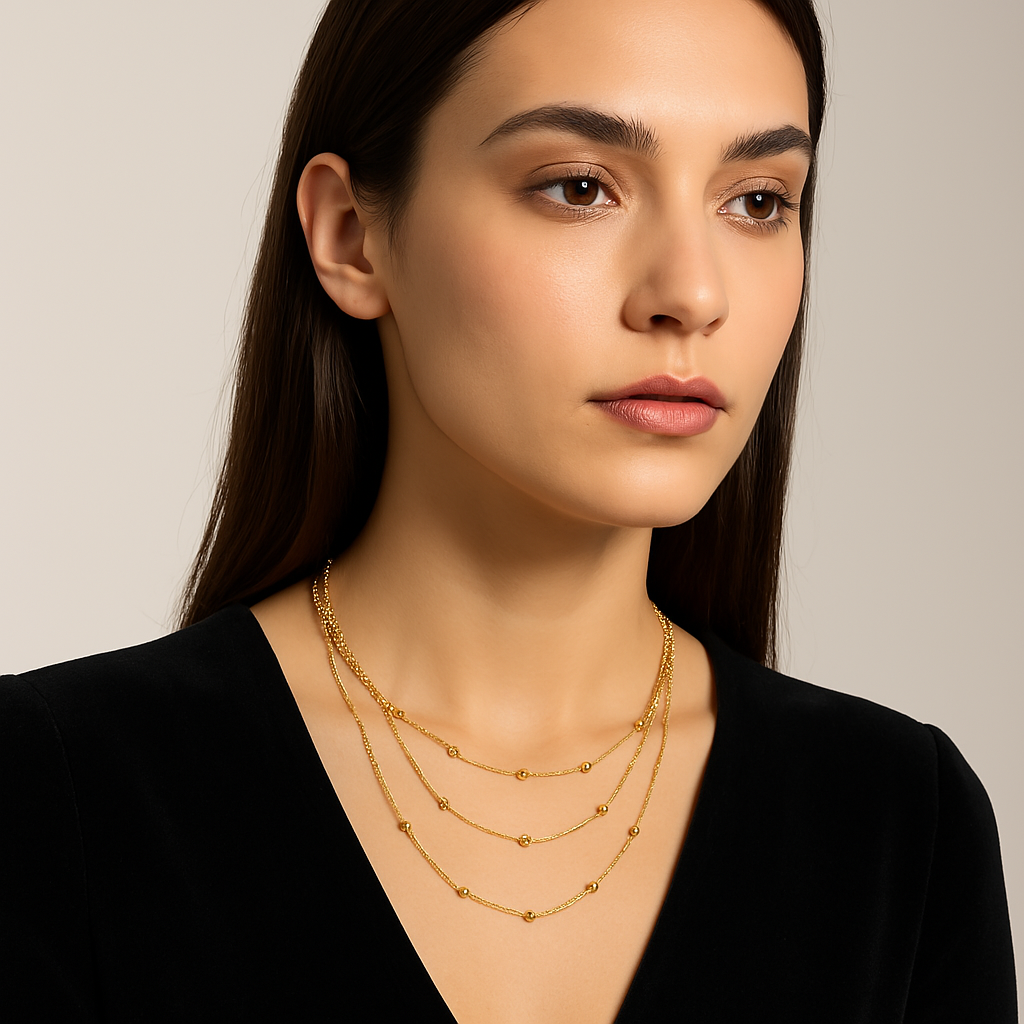 Detalles que Iluminan: Collar de Cadena con Pequeñas Esferas