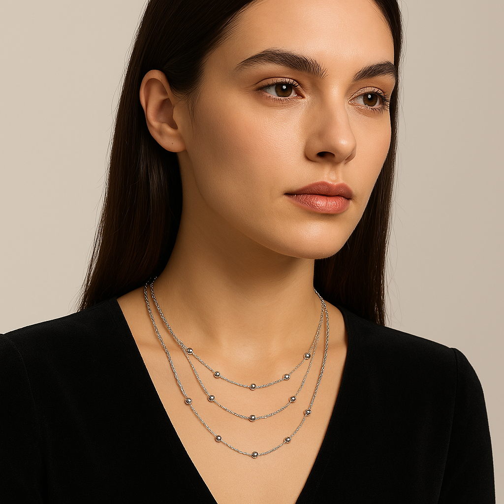 Detalles que Iluminan: Collar de Cadena con Pequeñas Esferas