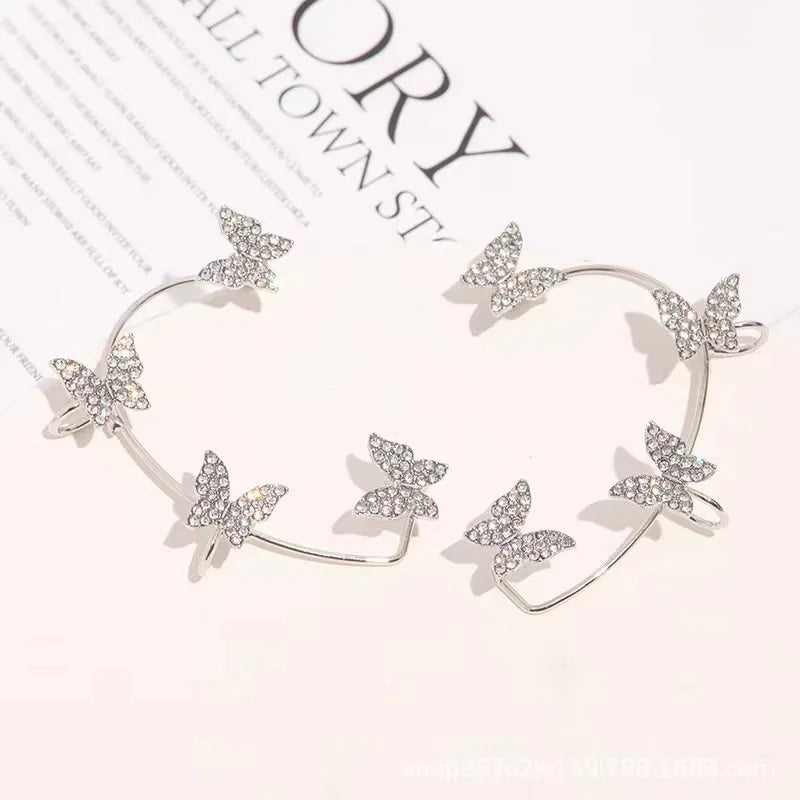 Alas de Luz: Ear Cuff con Mariposas y Zirconias