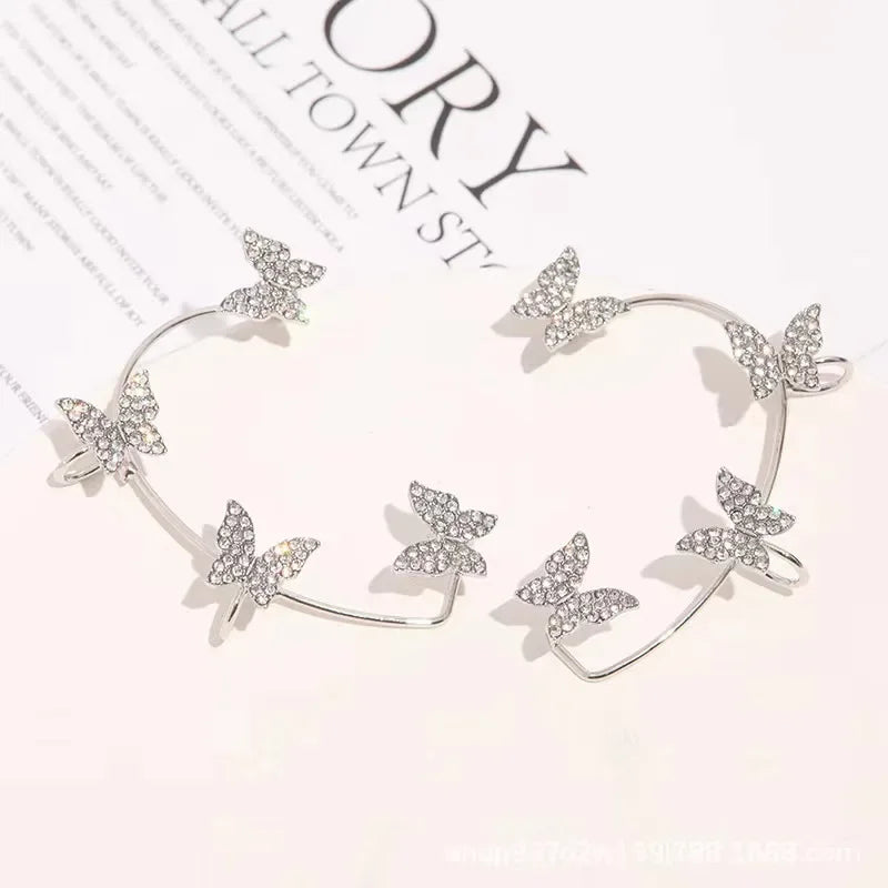 Alas de Luz: Ear Cuff con Mariposas y Zirconias