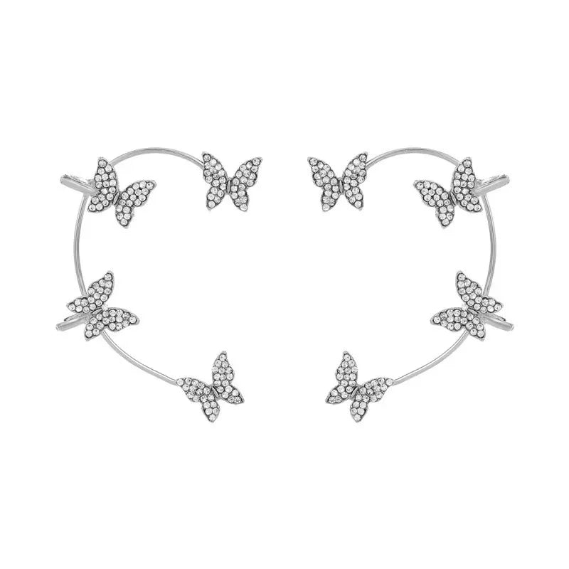 Alas de Luz: Ear Cuff con Mariposas y Zirconias