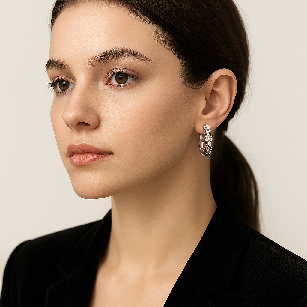 Flores en Plata: Pendientes Florales en Plata