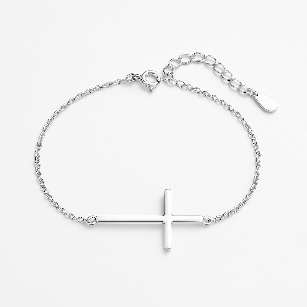 Pulsera de Plata con Cruz