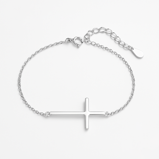 Pulsera de Plata con Cruz