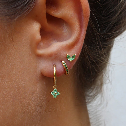 Composición Perfecta: Set de 3 Pendientes con Formas y Colores Únicos
