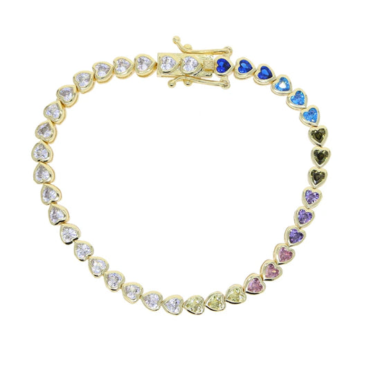 Armonía Viva: Pulsera Tennis en Plata con Zirconias de Colores y Formas Variadas