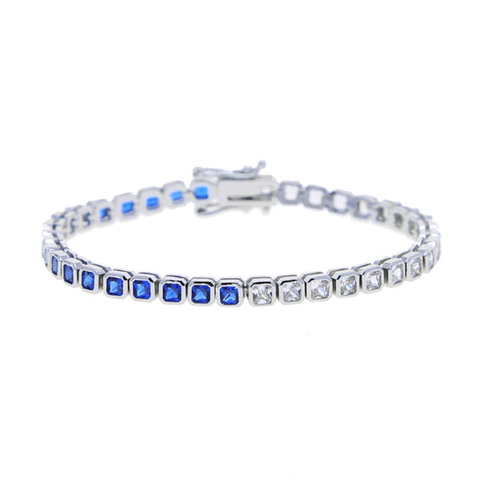 Armonía Viva: Pulsera Tennis en Plata con Zirconias de Colores y Formas Variadas