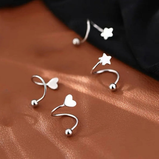 Brillo con Intención: Mini Studs con Corazón o Estrella en Plata