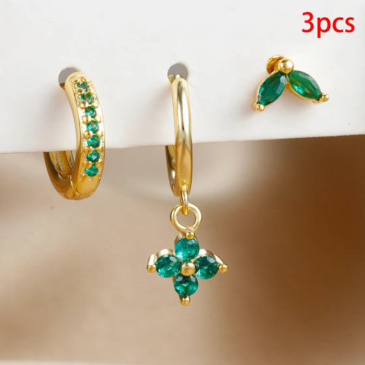 Composición Perfecta: Set de 3 Pendientes con Formas y Colores Únicos