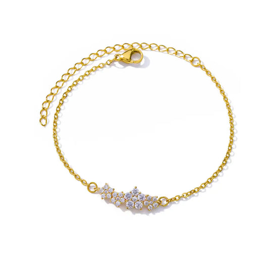 Flores que Acompañan: Pulsera Ajustable en Plata u Oro con Charms Florales