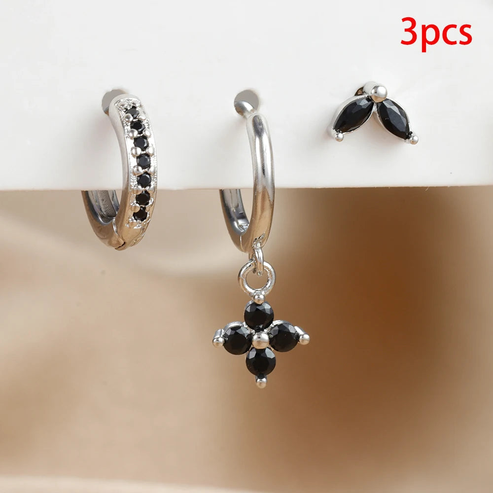 Composición Perfecta: Set de 3 Pendientes con Formas y Colores Únicos