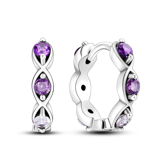 Círculos de Color: Aros en Plata Disponible en Varias Tonalidades