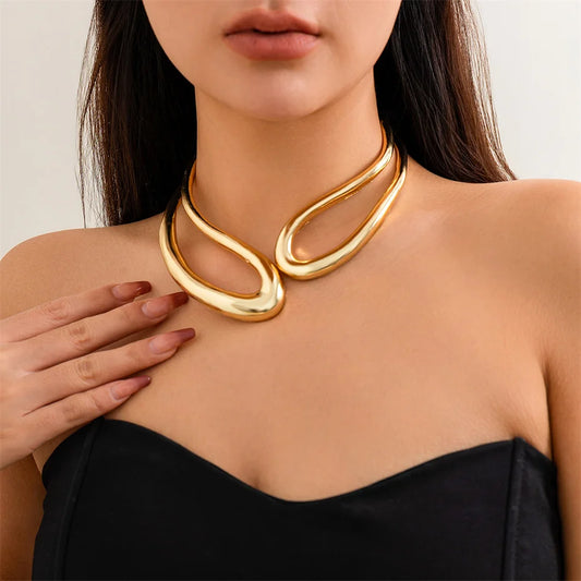 Poder Sutil: Collar y Pulsera Abiertos en Plata u Oro de Diseño Macizo