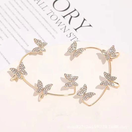 Alas de Luz: Ear Cuff con Mariposas y Zirconias