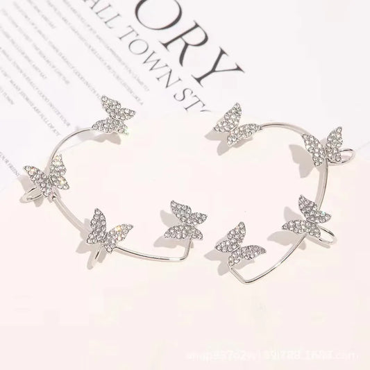 Alas de Luz: Ear Cuff con Mariposas y Zirconias