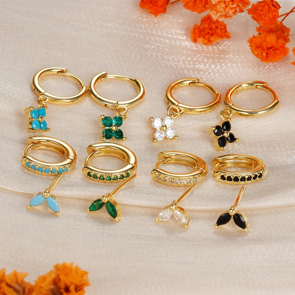 Composición Perfecta: Set de 3 Pendientes con Formas y Colores Únicos