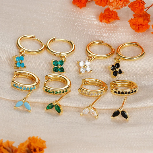 Composición Perfecta: Set de 3 Pendientes con Formas y Colores Únicos