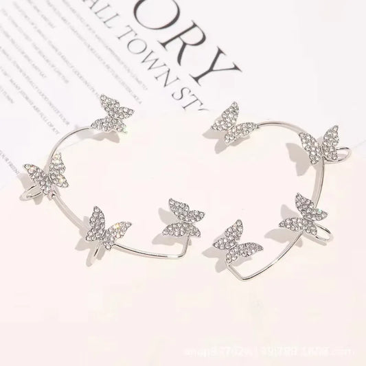 Alas de Luz: Ear Cuff con Mariposas y Zirconias