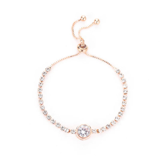 Brillo a Tu Ritmo: Pulsera Ajustable en Plata u Oro con Zirconias de Fantasía