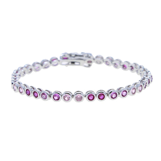 Armonía Viva: Pulsera Tennis en Plata con Zirconias de Colores y Formas Variadas