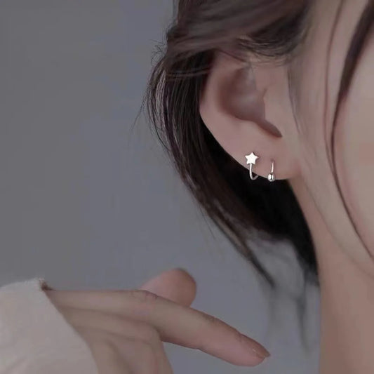 Brillo con Intención: Mini Studs con Corazón o Estrella en Plata