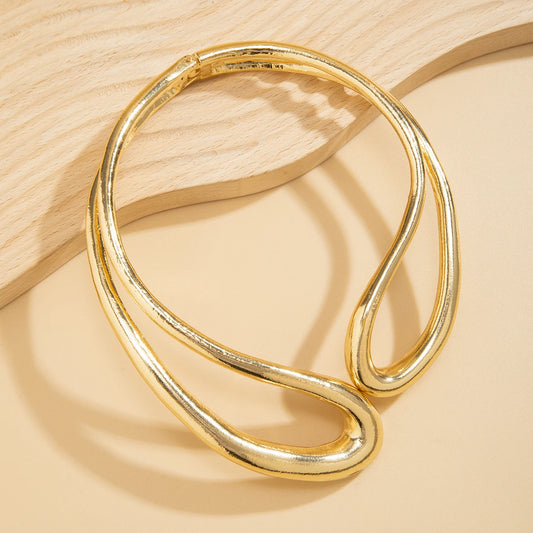 Poder Sutil: Collar y Pulsera Abiertos en Plata u Oro de Diseño Macizo