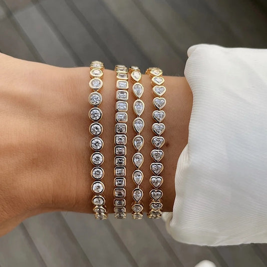 Armonía Viva: Pulsera Tennis en Plata con Zirconias de Colores y Formas Variadas