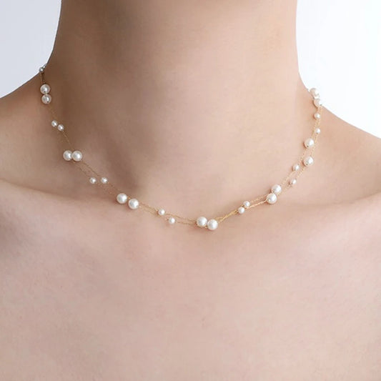 Luz Delicada: Collar Fino con Perlas o Zirconias