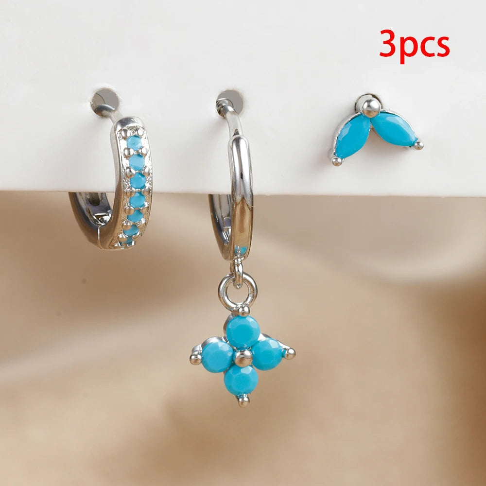 Composición Perfecta: Set de 3 Pendientes con Formas y Colores Únicos