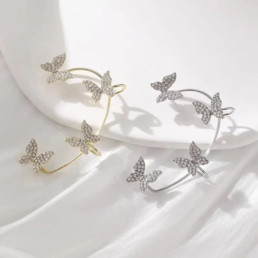 Alas de Luz: Ear Cuff con Mariposas y Zirconias