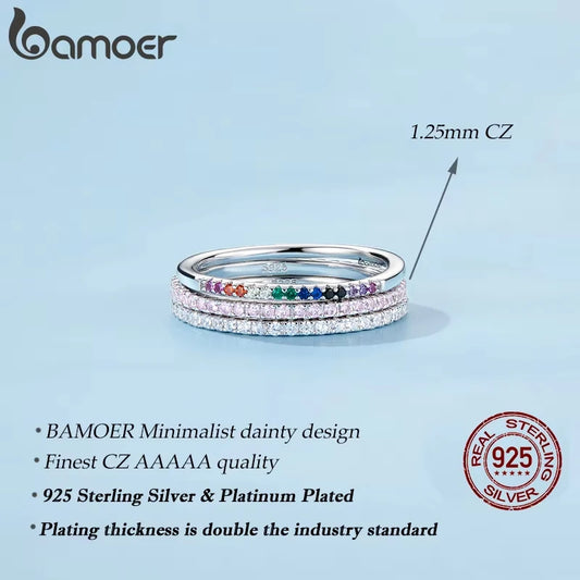 Círculo de Color: Anillo en Plata con Zirconias Brillantes en Tonos Variados