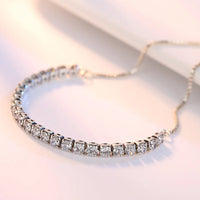 Encaje Perfecto: Pulsera Ajustable en Plata con Zirconias