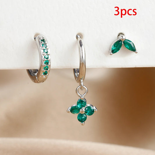 Composición Perfecta: Set de 3 Pendientes con Formas y Colores Únicos