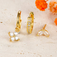 Composición Perfecta: Set de 3 Pendientes con Formas y Colores Únicos