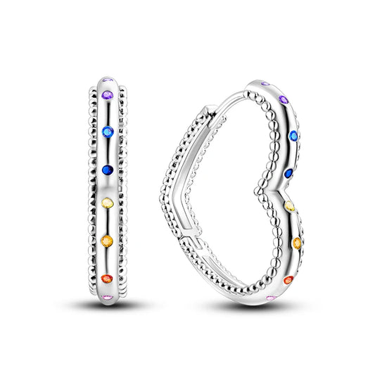 Círculos de Color: Aros en Plata Disponible en Varias Tonalidades