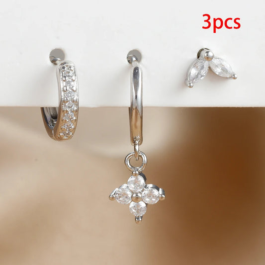 Composición Perfecta: Set de 3 Pendientes con Formas y Colores Únicos
