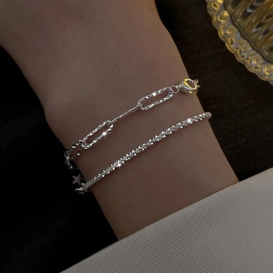 Brillo a Tu Ritmo: Pulsera Ajustable en Plata u Oro con Zirconias de Fantasía