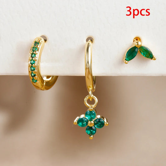 Composición Perfecta: Set de 3 Pendientes con Formas y Colores Únicos
