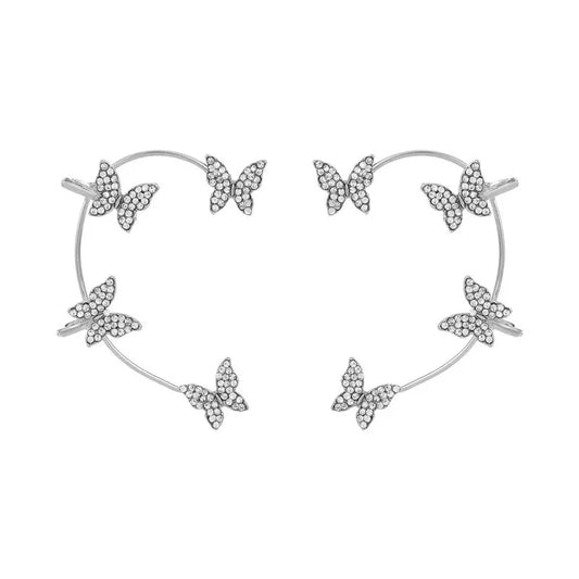Alas de Luz: Ear Cuff con Mariposas y Zirconias