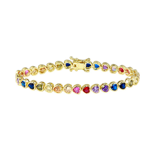 Armonía Viva: Pulsera Tennis en Plata con Zirconias de Colores y Formas Variadas