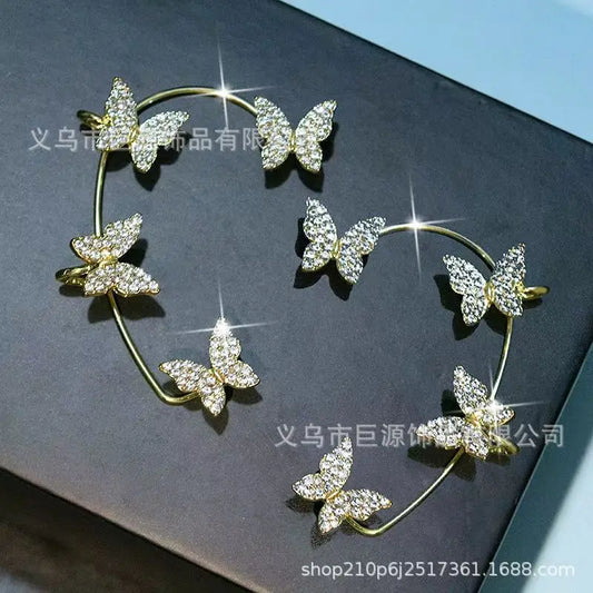 Alas de Luz: Ear Cuff con Mariposas y Zirconias