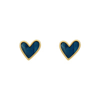 Corazones con Color: Mini Studs Esmaltados en Azul, Negro o Blanco