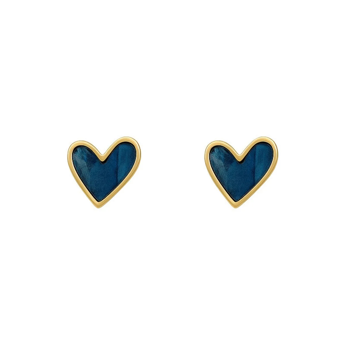 Corazones con Color: Mini Studs Esmaltados en Azul, Negro o Blanco
