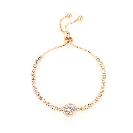Brillo a Tu Ritmo: Pulsera Ajustable en Plata u Oro con Zirconias de Fantasía