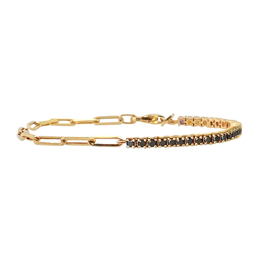 Arte en Movimiento: Pulsera en Plata con Zirconias Variadas y Detalles en Cadenas