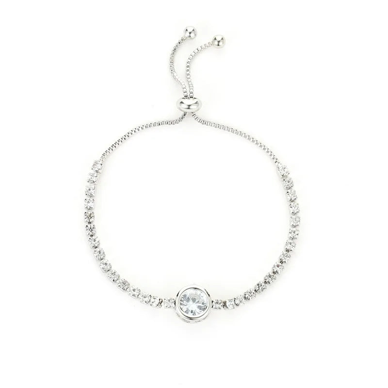 Brillo a Tu Ritmo: Pulsera Ajustable en Plata u Oro con Zirconias de Fantasía