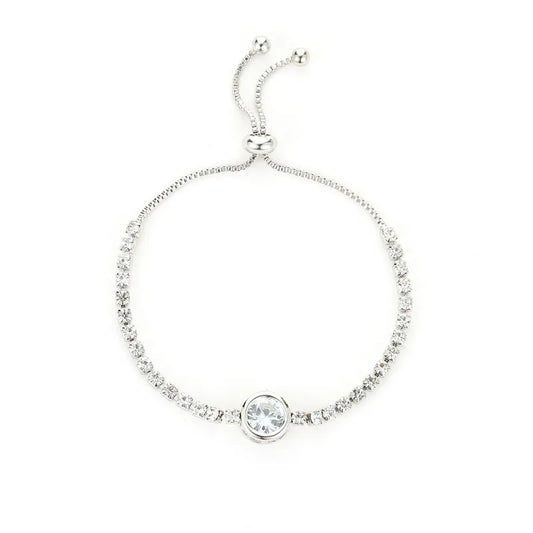 Brillo a Tu Ritmo: Pulsera Ajustable en Plata u Oro con Zirconias de Fantasía