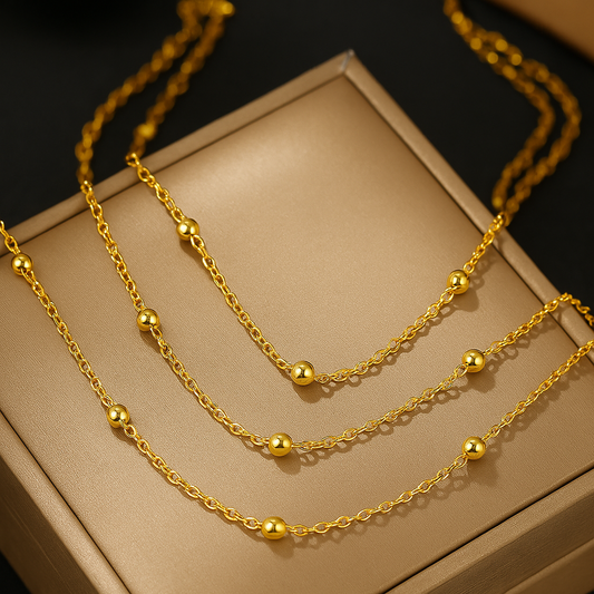 Detalles que Iluminan: Collar de Cadena con Pequeñas Esferas